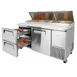 Turbo Air TPR-67SD-D2-N 67" Refrigerated Pizza Prep Table w/ 1 Door & 2 Drawers, 20 cu. ft. 8 image