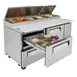 Turbo Air TPR-67SD-D2-N 67" Refrigerated Pizza Prep Table w/ 1 Door & 2 Drawers, 20 cu. ft. 10 image