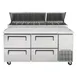 Turbo Air TPR-67SD-D4-N 67" Refrigerated Pizza Prep Table w/ 4 Drawers, 20 cu. ft. 6 image