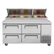 Turbo Air TPR-67SD-D4-N 67" Refrigerated Pizza Prep Table w/ 4 Drawers, 20 cu. ft. 7 image