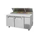 Turbo Air TPR-67SD-N 67" Refrigerated Pizza Prep Table w/ 2 Doors, 9 Condiment Pans 1 image