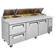 Turbo Air TPR-93SD-D2-N 93" Refrigerated Pizza Prep Table w/ 3 Doors, 12 Condiment Pans 2 image