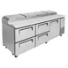 Turbo Air TPR-93SD-D4-N 93" Refrigerated Pizza Prep Table w/ 1 Door & 4 Drawers, 12 Pans 4 image