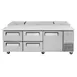 Turbo Air TPR-93SD-D4-N 93" Refrigerated Pizza Prep Table w/ 1 Door & 4 Drawers, 12 Pans 5 image