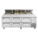 Turbo Air TPR-93SD-D6-N 93" Refrigerated Pizza Prep Table w/ 6 Drawers, 12 Condiment Pans 4 image