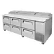 Turbo Air TPR-93SD-D6-N 93" Refrigerated Pizza Prep Table w/ 6 Drawers, 12 Condiment Pans 6 image