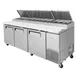 Turbo Air TPR-93SD-N 93" Refrigerated Pizza Prep Table w/ 3 Doors, 12 Condiment Pans 2 image