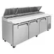 Turbo Air TPR-93SD-N 93" Refrigerated Pizza Prep Table w/ 3 Doors, 12 Condiment Pans 3 image