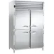 Traulsen AHT226WUT-HHS 58" 2-Section Reach-In Refrigerator w/ 4 Solid Half-Doors, Top Mount, 36.69 cu. ft. 1 image