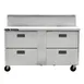 Traulsen C Series CLPT-6016-DW 60" 2-Section Sandwich / Salad Prep Table w/ 4 Drawers, 16 pans 1 image