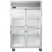 Traulsen G21000 52" 2-Section Reach-In Refrigerator w/ 4 Glass Half-Doors (hinged left/right), Top Mount, 46.5 cu. ft. 1 image