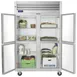 Traulsen G21000 52" 2-Section Reach-In Refrigerator w/ 4 Glass Half-Doors (hinged left/right), Top Mount, 46.5 cu. ft. 3 image