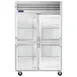 Traulsen G21001 52" 2-Section Reach-In Refrigerator w/ 4 Glass Half-Doors (hinged right/left), Top Mount, 46.5 cu. ft. 1 image