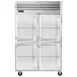 Traulsen G21002 52" 2-Section Reach-In Refrigerator w/ 4 Glass Half-Doors (hinged right/right), Top Mount, 46.5 cu. ft. 1 image