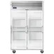 Traulsen G21003 52" 2-Section Reach-In Refrigerator w/ 4 Glass Half-Doors (hinged left/left), Top Mount, 46.5 cu. ft. 1 image