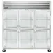 Traulsen G32000-032 76" 3-Section Reach-In Refrigerator w/ 6 Glass Half-Doors (hinged left/right/right), 70 cu. ft. 1 image