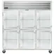 Traulsen G32003-032 76" 3-Section Reach-In Refrigerator w/ 6 Glass Half-Doors (hinged left/left/left), 70 cu. ft. 1 image
