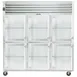 Traulsen G32003 76" Reach-In Refrigerator w/ 6 Glass Half-Doors (hinged left/left/left), Top Mount, 70 cu. ft. 1 image