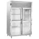 Traulsen RHT232DUT-HHG 48" 2-Section Reach-In Refrigerator w/ 4 Glass Half-Doors, Top Mount, 42.57 cu. ft. 1 image