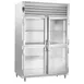 Traulsen RHT232WUT-HHG 58" 2-Section Reach-In Refrigerator w/ 4 Glass Half-Doors, Top Mount, 51.4 cu. ft. 1 image