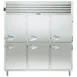 Traulsen RHT332WUT-HHS 86" Three Section Reach-In Refrigerator w/ 6 Solid Half-Doors, Top Mount, 77.45 cu. ft. 1 image