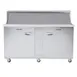 Traulsen UPT7230-RR 72" 2-Section Sandwich Salad Prep Table w/ 2 Doors, 30 Pans, Stainless Steel, Roll-Top Lid 1 image