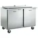 Traulsen UST488-LR-SB 48" 2-Section Sandwich Salad Prep Table w/ 2 Doors, 8 Pans, Stainless Steel Exterior 1 image