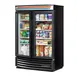 True GDM-14RF-HC-LD 30" 2-Section Glass Door Radius Front Merchandiser in Black, LED Lighting 1 image