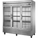 True T-72G-HC~FGD01 78" 3-Section Reach-In Refrigerator w/ 3 Glass Doors, Bottom Mount, Stainless Steel Front-Aluminum Sides 2 image