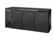 True TBB24-72-3S-Z1-BST-B-1 72" Cooler, 125 12oz Cans or 3 ½‑Barrels, 6 Shelves/3 Doors, Black Steel 1 image
