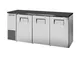 True TBB24-72-3S-Z1-BST-S-1 72" Back Bar Cooler, 125 Cans, Doors, Black SS, R290, 1/4 HP 115V, USA 1 image