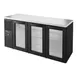 True TBR72-RISZ1-L-B-GGG-1 72" Back Bar Refrigerator with 3 Glass Swing Doors & LED Lighting 1 image
