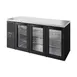 True TBR84-RISZ1-L-B-GGG-1 84" Black 3 Glass Swing Door Back Bar Cooler 1 image