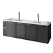 True TDR108-RI 108" Four Section Black Draft Beer Cooler, 4 Kegs Capacity, 115 Volts 1 image