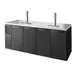 True TDR92-RISZ1-L-B-SSSS-1 92" Four Section Black Draft Beer Cooler, LED Lighting, 120 Volts 1 image