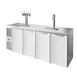 True TDR92-RISZ1-L-S-SSSS-1 92" Four Section Stainless Steel Solid Door Draft Beer Cooler 1 image
