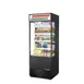 True TOAM-30GS-HC~TSL01 30" Vertical Air Curtain Merchandiser in Black, Self-Contained, 4 Shelves, Glass Sides, Lighted Sing Panel 1 image