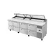 True TPP-AT-119D-8-HC~SPEC3 119" Refrigerated Pizza Prep Table w/ 8 Drawers, (15) 1/3 Pans 1 image
