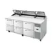 True TPP-AT2-93D-6-HC~SPEC3 93" Refrigerated Pizza Prep Table w/ 6 Drawers, (12) 1/3 Pans 1 image