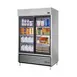True TSD-47G-HC-LD 54" 2-Section Reach-In Refrigerator w/ 2 Glass Sliding Doors, Bottom Mount, Stainless Steel Front-Aluminum Sides 1 image