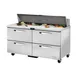 True TSSU-60-16D-4-HC~SPEC3 60" Two Section Sandwich / Salad Prep Table w/ 4 Drawers, 16 Pans 1 image