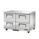 True TUC-48F-D-4-HC 48" 2-Section Undercounter Freezer w/ 4 Drawers, 1/2 HP 1 image