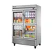 True TS-49G-4-HC~FGD01 54" 2-Section Reach-In Refrigerator w/ 4 Glass Half Doors, Bottom Mount, Stainless Steel 1 image