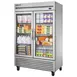 True TS-49G-HC~FGD01 54" 2-Section Reach-In Refrigerator w/ 2 Glass Doors, Bottom Mount, Stainless Steel 1 image