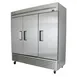 True TS-72-HC 78" 3-Section Reach-In Refrigerator w/ 3 Solid Doors, Bottom Mount, Stainless Steel 2 image