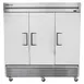 True TS-72-HC 78" 3-Section Reach-In Refrigerator w/ 3 Solid Doors, Bottom Mount, Stainless Steel 1 image