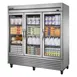 True TS-72G-HC~FGD01 78" 3-Section Reach-In Refrigerator w/ 3 Glass Doors, Bottom Mount, Stainless Steel 1 image