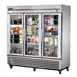 True TS-72G-HC~FGD01 78" 3-Section Reach-In Refrigerator w/ 3 Glass Doors, Bottom Mount, Stainless Steel 2 image