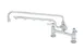 T&S Brass B-0220-U18 Ultrarinse 8” Deck Mount Mixing Faucet with Polished Chrome Plated Brass Body 1 image