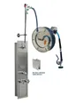 T&S Brass B-7142-U01WS8BC 50' Stainless Steel Open Hose Reel with Stainless Steel Surface Cabinet with Bottom Inlets 1 image
